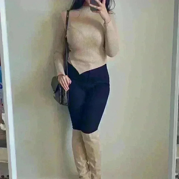 High Neck Soft Ribbed Sweater - Picture 2 of 2